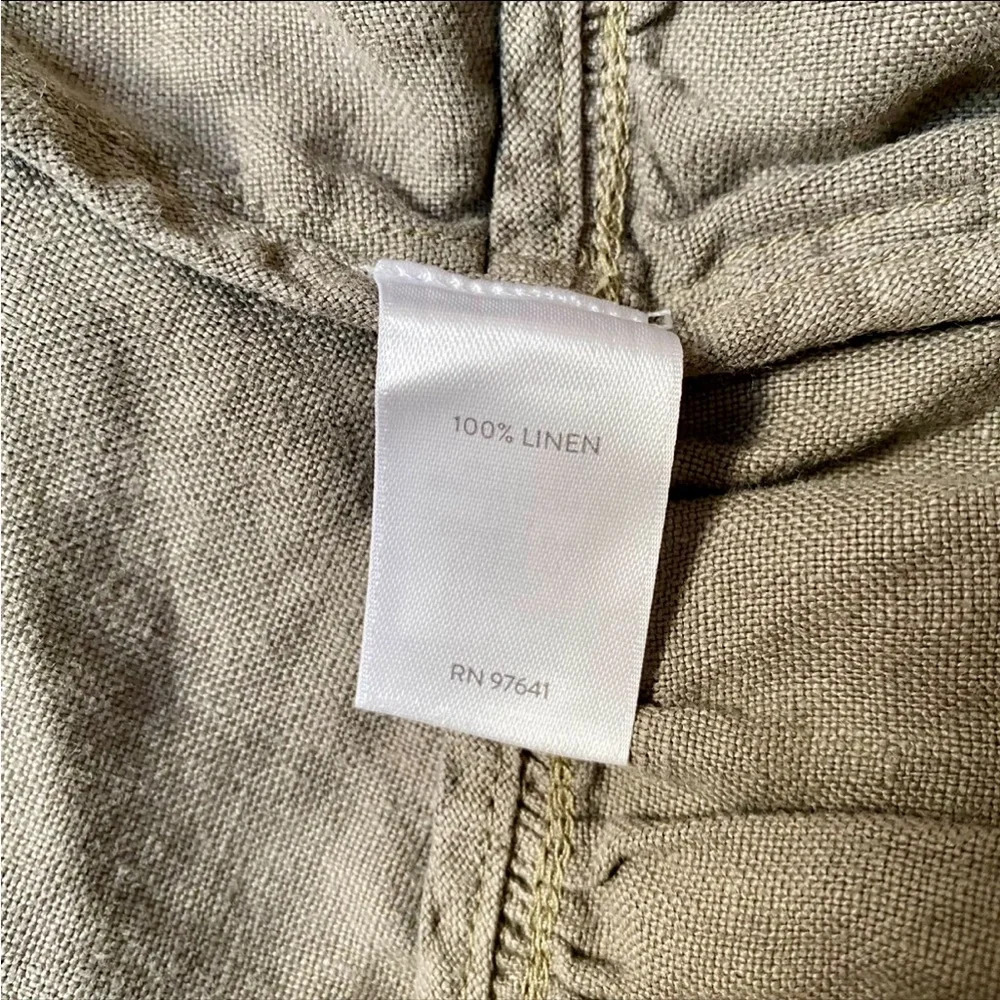J.Jill Pure Jill Linen Open Front Ruffle Hem Cardigan Olive XS Petite - Picture 15 of 16
